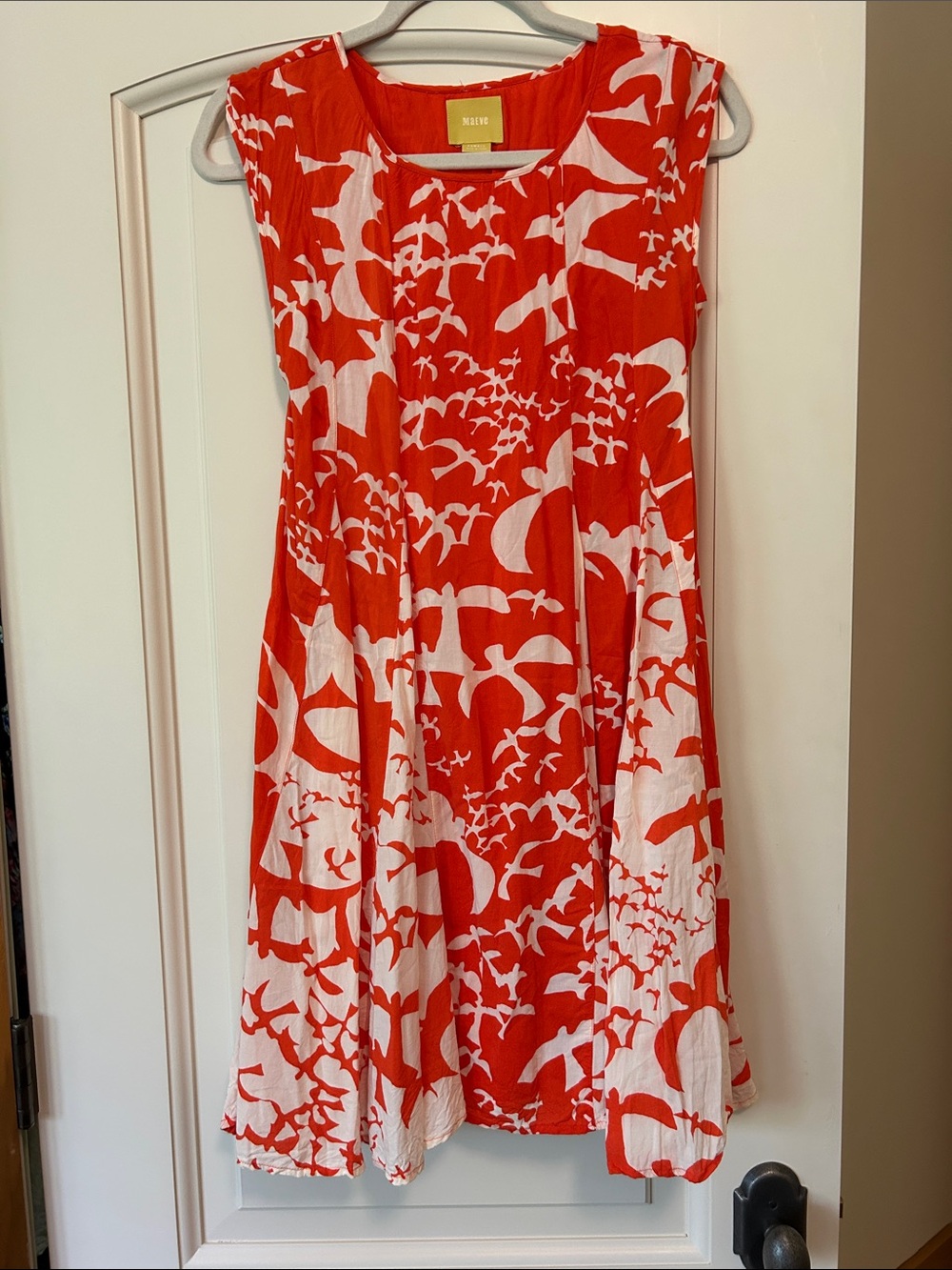 MAEVE Indiga Swing dress. Great orange shade pleating for structure